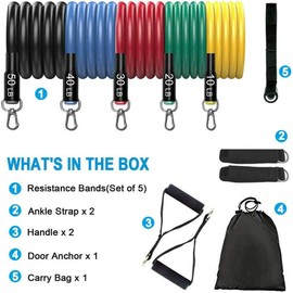 Boolavard Resistance Bands Set 11PCS Exercise Band for Working Out Up to 150 lbs, for Indoor and Outdoor Sports, Fitness, Suspension, Speed Strength, Baseball Softball Training, Home Gym, Yoga