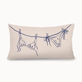 XYDEG Beach Girly Room Decor 12x20 Pillow Cover, Neutral Preppy Coastal Beach Bikini Decorative Lumbar Pillow Covers for Girls Bedroom College Dorm Sofa Couch