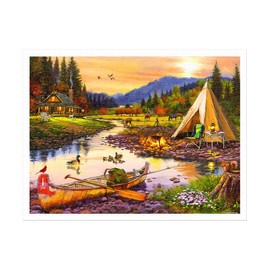 PieceRelax Plastic Jigsaw Puzzles for Adults 1200 Pieces - The Macneil Studio - Golden Haven Camp Most Satisfying Table Games and Gifts No Puzzle Mat Required [H3665]