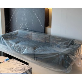 LGEGE Plastic Couch Cover 360 X 135cm, Furniture Covers for Moving Storage, Dust-Proof Waterproof Sofa Cover Protector, 270° Clear Wrap For Furniture(0.12mm Thick)