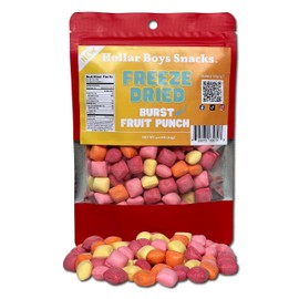 Hollar Boys Snacks Freeze Dried Burst Fruit Punch Candy Resealable Bag (4oz)