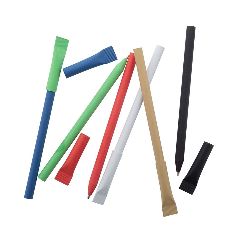 sin4sey Set of 10 Recycled Paper Ballpoint Pens with Cap