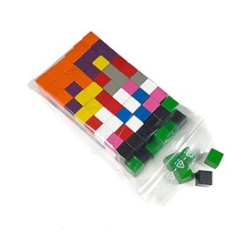 Wooden Tiles for Board Games, Colourful Wooden Cubes/Cuboid 12 mm (12 x 12 x 12), Made in Germany (10 Colours: Yellow, Orange, Red, Purple, Blue, Green, Pink, Grey, Black, White, 120 Wooden Cubes)