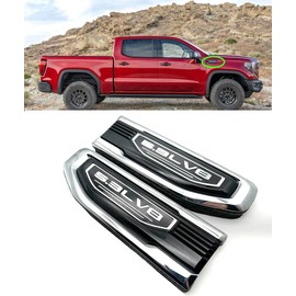 Pair New 5.3L V8 Vent Decal Emblems Kit 3D Driver Passenger Side Badge Compatible with 2019-2024 GMC Sierra GM 85160715 86532094 (Chrome)