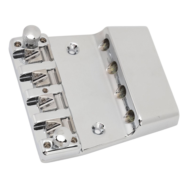 Electric Bass Bridge Replacement 4 Strings Height Adjustable Zinc Alloy