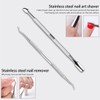 2 PCS Nagelhautschieber, Edelstahl Cuticle Pusher, 2 in 1 Profi