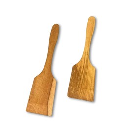 2 Pack Wooden Spatula Set for Cooking, Frying, Turner, Kitchen Utensil Serving Spatula 27 cm