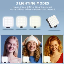 Zeadio LED Camera Video Light - 800LM Adjustable 3000K-7000K Color Temperature, CRI95 Portable Pocket LED Light for DSLR/Tabletop Filming/Selfie/Cell Phone/Photography, Pack of 2