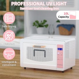 Yofuly Sterilizer for Esthetician, 10L Large Sterilizer for Nail Tools, Multi-Functional Nail Cleaner Box, Large Capacity Cleaning Cabinet for Home Use, Barbers, Beauty Salons, and Spas