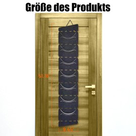 Jozzken Faltbarer Cap Organizer für Wandmontage - Baseball Kappen Halterung mit 7 Taschen, Tür Rückwand Cap Halter, Einfache Installation,Platzsparende Aufbewahrung