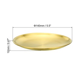 PATIKIL 5.5"Dia.Incense Burner Plate 2Pcs Coil Incense Holder Gold Tone