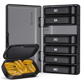 AUVON AUVON Tablettenbox 7 Tage, Pillendose 7 Tage mit Großen Separaten Fächern, Leicht zu Öffnende Tragbare Medikamentenbox für Vitamine, Fischöl, Medikamente, Nahrungsergänzungsmittel usw.