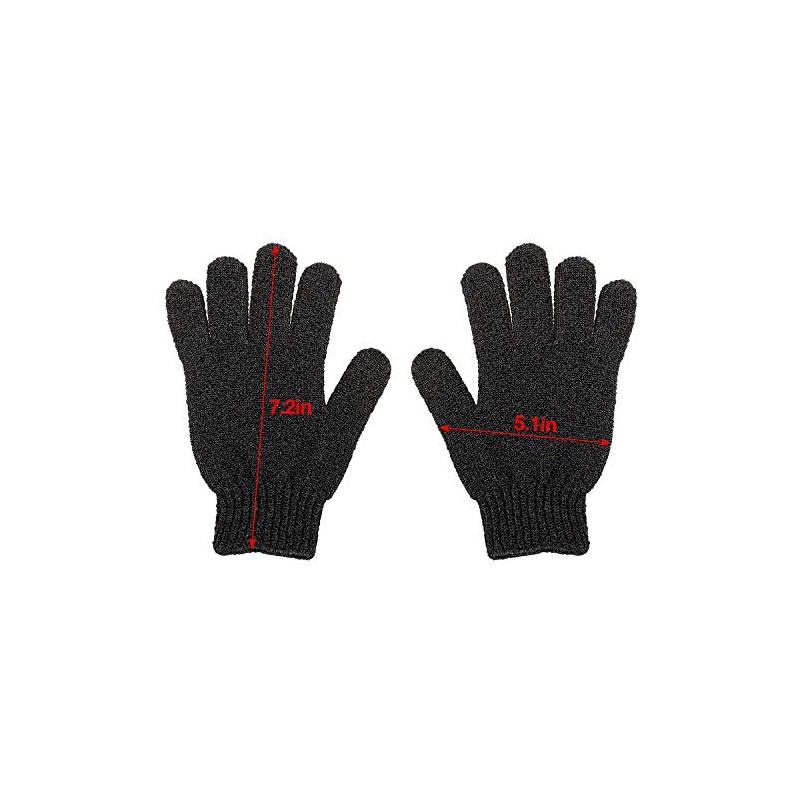 6 pares de guantes exfoliantes – Guantes de lavado negro