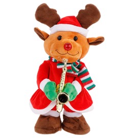 Toyvian Christmas Figure Elk Walking Deer Dancing Electric Toy Funny Gift for Kids Christmas Party Accessories