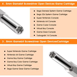 Gamebit Security Screwdriver, Double-Ended 3.8mm 4.5mm Gamebit Screwdriver Bit Set Compatible with NES,SNES,N64,Gameboy,Game Cartridges Orange