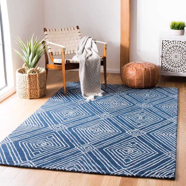 Safavieh Micro-Loop Collection MLP608N Handmade Premium Wool Area Rug, 4'