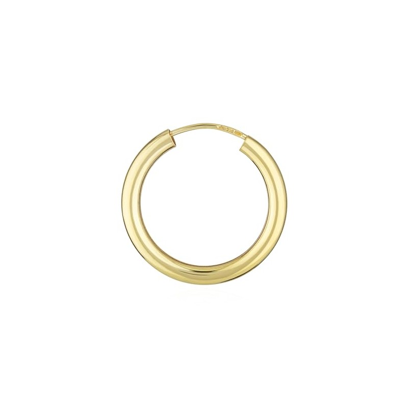 NKlaus 2563 Single Hoop Earrings 925 Sterling Silver Gold-Plated 2.5