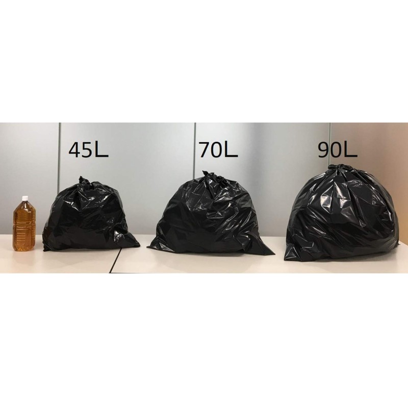 Oldy PP-K45-10 Trash Bags, Black, 45L, Pack of 10, Length