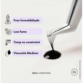 NoConstraint - Colla per ciglia in 0,3 secondi ad asciugatura rapida, a vapore basso, alta ritenzione 5-7 settimane, senza vincoli o umidità o temperatura
