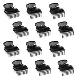 12 Pcs Hair Curler Claw Clips Heat-Resistant Plastic Roller Clips for Heated Hot Rollers, Hair Curlers & Styling Tools Women/Girls, Salon/Home Use, Black Replacement Claws & Hairs Rollers with Clip