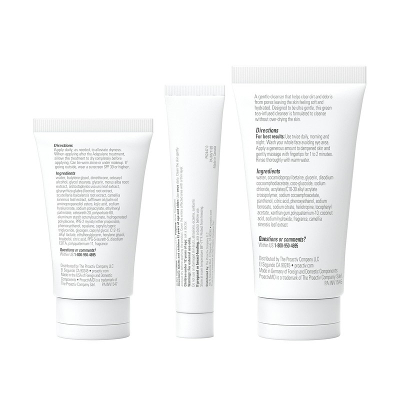 Proactiv MD 3-Step Routine, Ultra-Gentle Face Cleanser, 0.1% Adapalene Gel