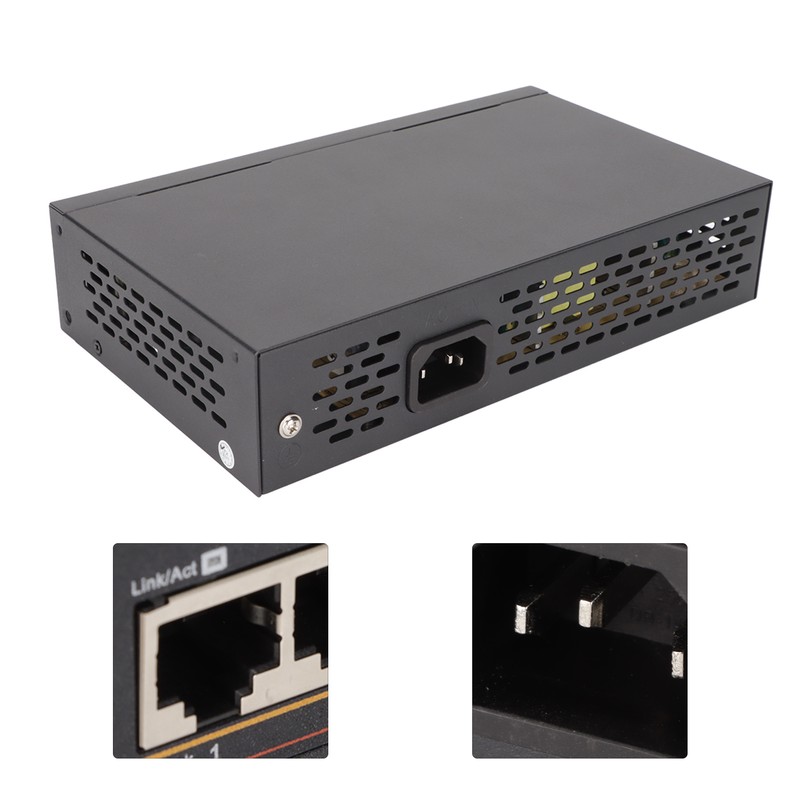 PoE Switch 8 Ports 10/100Mbps 90W RJ45 Adaptive Port LED