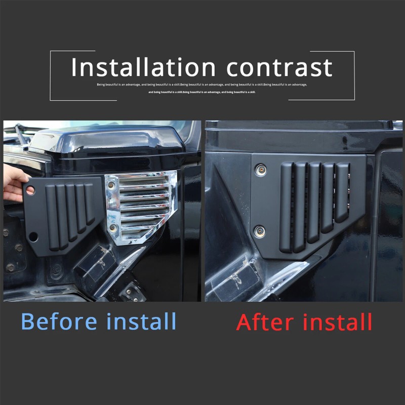 MODY 2x Matt Black Fender Vent Trim Side Cover For