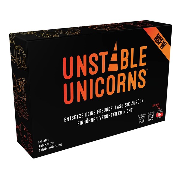 Unstable Games, Unstable Unicorns NSFW, Party Game, Card Game, 2-8