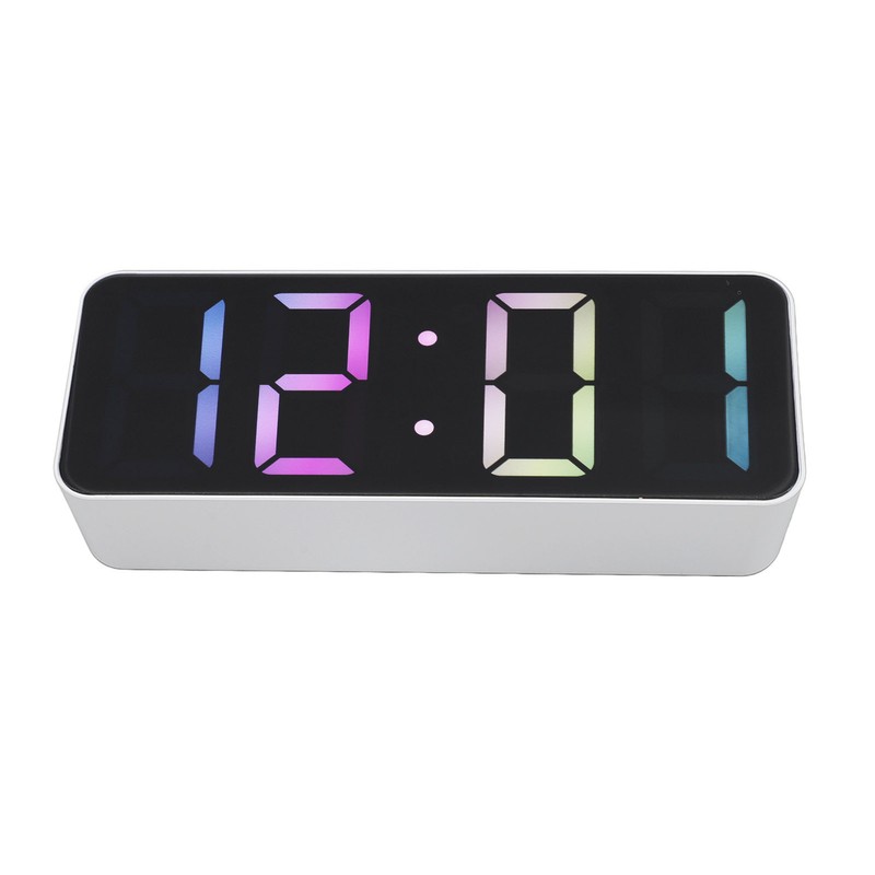 LED Clock Dual Mode Auto Dimming Temperature Display Snooze Function