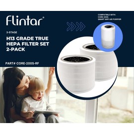 Flintar Core 200S Replacement Filter, Compatible with LEVOIT Core 200S Smart WiFi Air Purifier, 3-Stage H13 Grade Filter Set, Core 200S-RF, 2-Pack