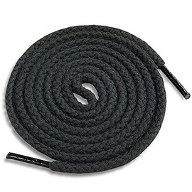 Actika Shoelaces, Sneakers, Casual Round, 25.6 inches (65 cm) (0.1 inch (3 mm) Wide, Made in Japan, Black, Black