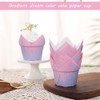 Muffin Cases, 100PCS Tulip Cupcake Cases with 50PCS Cupcake Toppers,