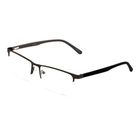 V.W.E. Men Premium Optical Frame Wide Large Head Reading Glasses Half Rim Metal - Clear Lens Reader DRM01 (Gunmetal, 1.75, x)