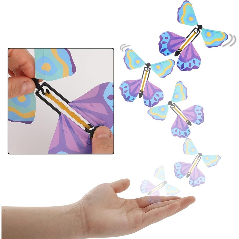 VERALY.MX 15 Mariposas Voladoras Mágicas Regalo Libro Tarjetas Liga Elastica