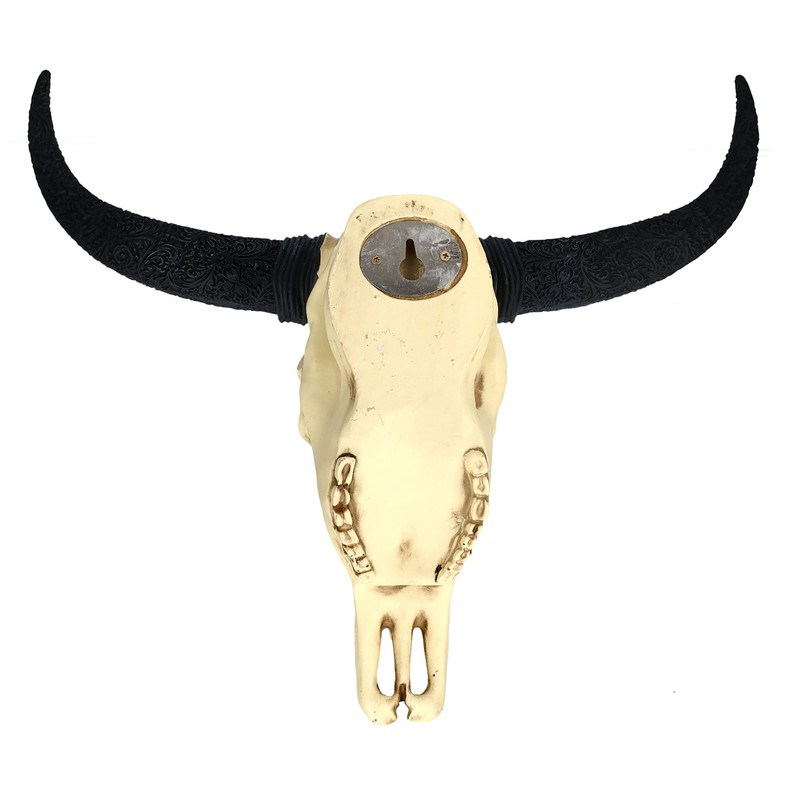 Pacific Giftware Wall Relief Cattle Skull with Decorations 33 cm