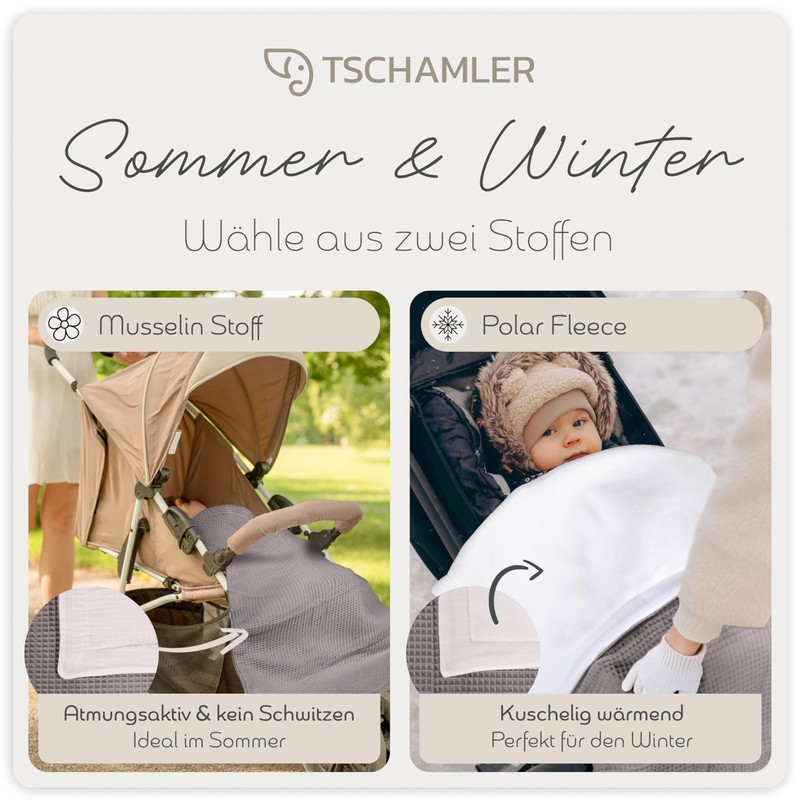 TSCHAMLER® Baby Waffle Pique Blanket - Fleece Oeko-Tex® 80 x