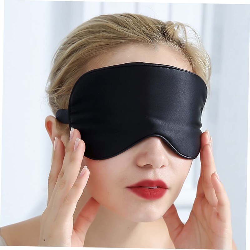 Baluue 2pcs Travel Eye Mask for Airplane Silk Sleep Mask