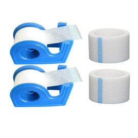 Rose Romee 2 Rolls Surgical Medical Tape with Dispenser 2 Each, 1 Inch X 10 Yard Paper Tape Medical, Wound First Aid Tape, meedical Tape White, NonSterile