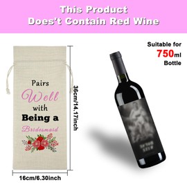 Ximalun Bridesmaid Gifts Wine Bag Bridesmaid Proposal Gifts Maid of Honor Proposal Gifts Wedding Gifts for Bridesmaid Wine Bag Engagement Bridal Shower Bachelorette Party Gift