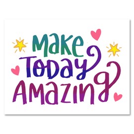 Make Today Amazing Greeting Card - Motivational Inspirational Cards - Blank on the Inside - Includes Cards and Envelopes - 5.5"x4.25" (24 Pack)