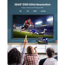 UGREEN DisplayPort to HDMI Adapter 4K@60Hz DP to HDMI Male to Female Converter Video Display Cord Compatible with AMD NVIDIA Dell HP PC Laptop HDTV Monitor Projector Computer