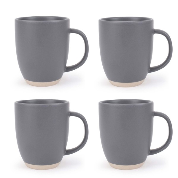 Elanze Designs Raw Clay Bottom Charcoal Grey 13 ounce Ceramic
