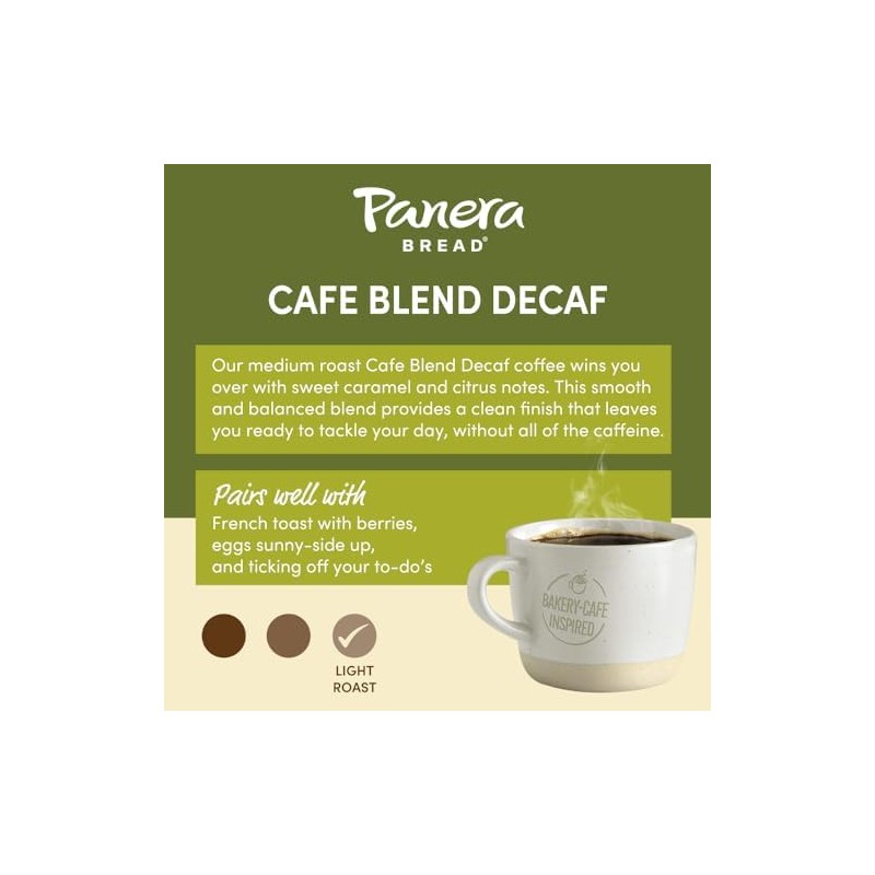 Panera Cafe Blend Decaf Single Serve Cups (Pack of 6)
