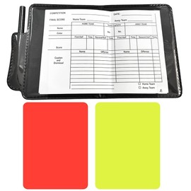 Referee Supplies Set, Warning Cards, Red and Yellow Cards, 6 Record Cards, 1 Booklet, 1 Pencil, Record Soccer Game, Referee Tool, Durable, Easy to Carry