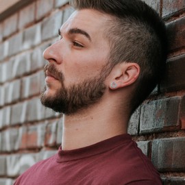 Celtic Earring Sterling Silver Black Stud Earrings Four Leaf Clover Tree of Life Earrings Nordic Jewellery Rune Gifts for Men Women Birthday, Silver