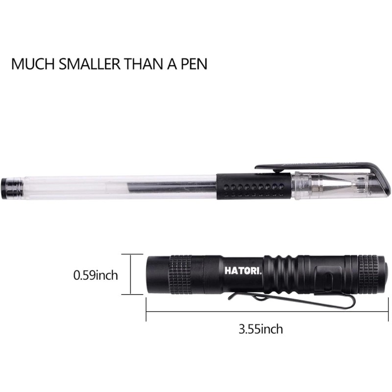 HATORI LED Mini Flashlight, Bright Small Handheld Pocket Flashlights Tactical