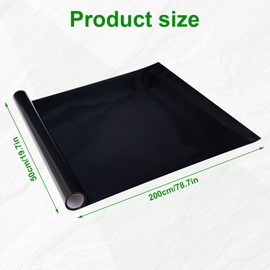 COCODE Black Aquarium Background Static Cling, 78.7"x19.7" Self Adhensive Fish Tank Background, Vinyl Aquarium Backdrop Sticker, Fish Tank Poster Aquarium Wallpaper Decorations