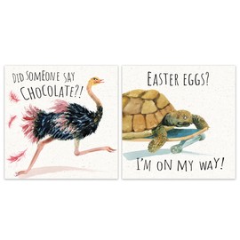 Twizler Funny Easter Cards Pack of 6-6 Different Humour Designs - Happy Easter Cards Multipack - Funny 6 Pack of Easter Cards
