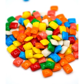 DM Sweets Mini Chiclet Gum - 1 Lb of Assorted Rainbow Colored Flavored Chewing Bubble Gum, Yellow