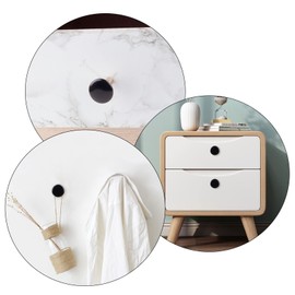 moonsix 4pcs Round Shape Crystal Knob Drawer, Rough Gemstone Handle for Cabinet Dresser House Furniture Ornament, Black Obsidian